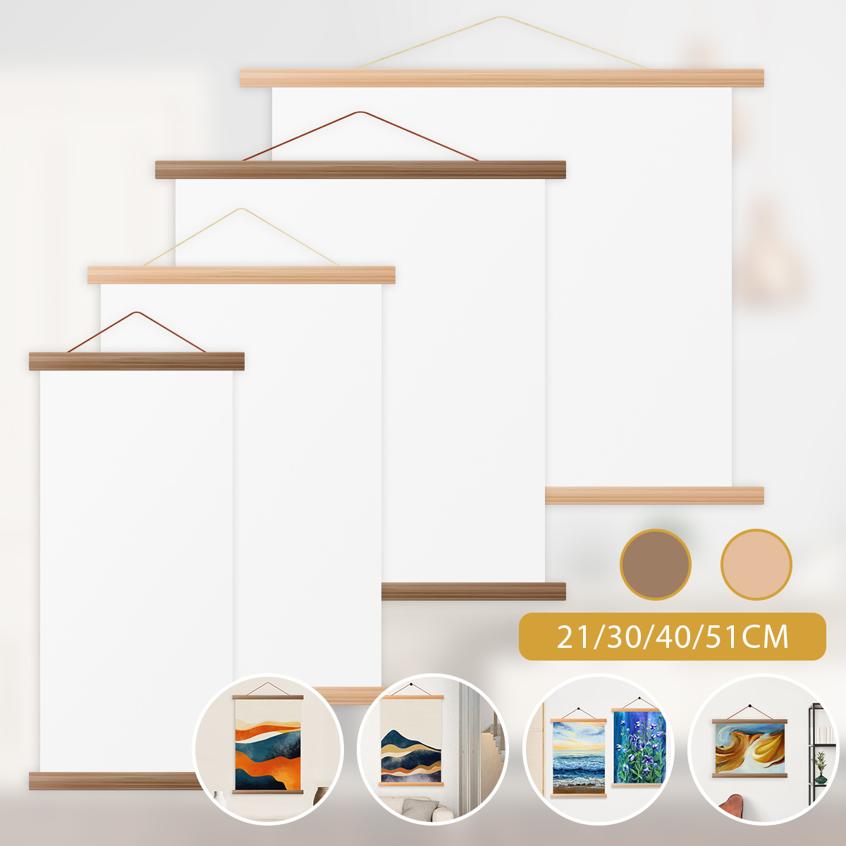 4 pezzi cornice poster ganci c - Engraved Wood Frame recensione e prezzo